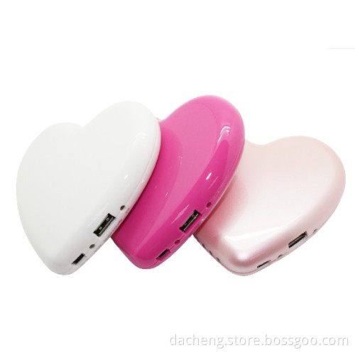Heart shape portable cell phone charger 5000mah